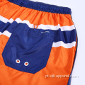 Shorts de banho de secagem rápida com listra de pele de pêssego